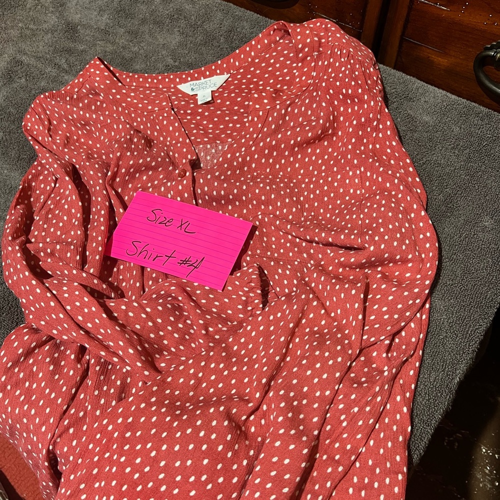Red Polka Dot Blouse